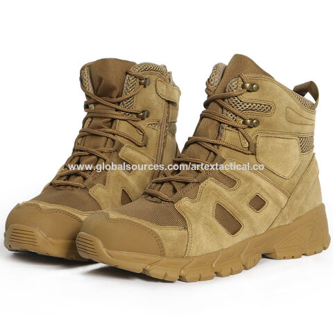 Botas militares de gran tamaño para hombres Zapatos de combate de alta  altura resistentes al desgaste al aire libre Botas tácticas de  entrenamiento de campo Botas de senderismo transpirables del desierto para