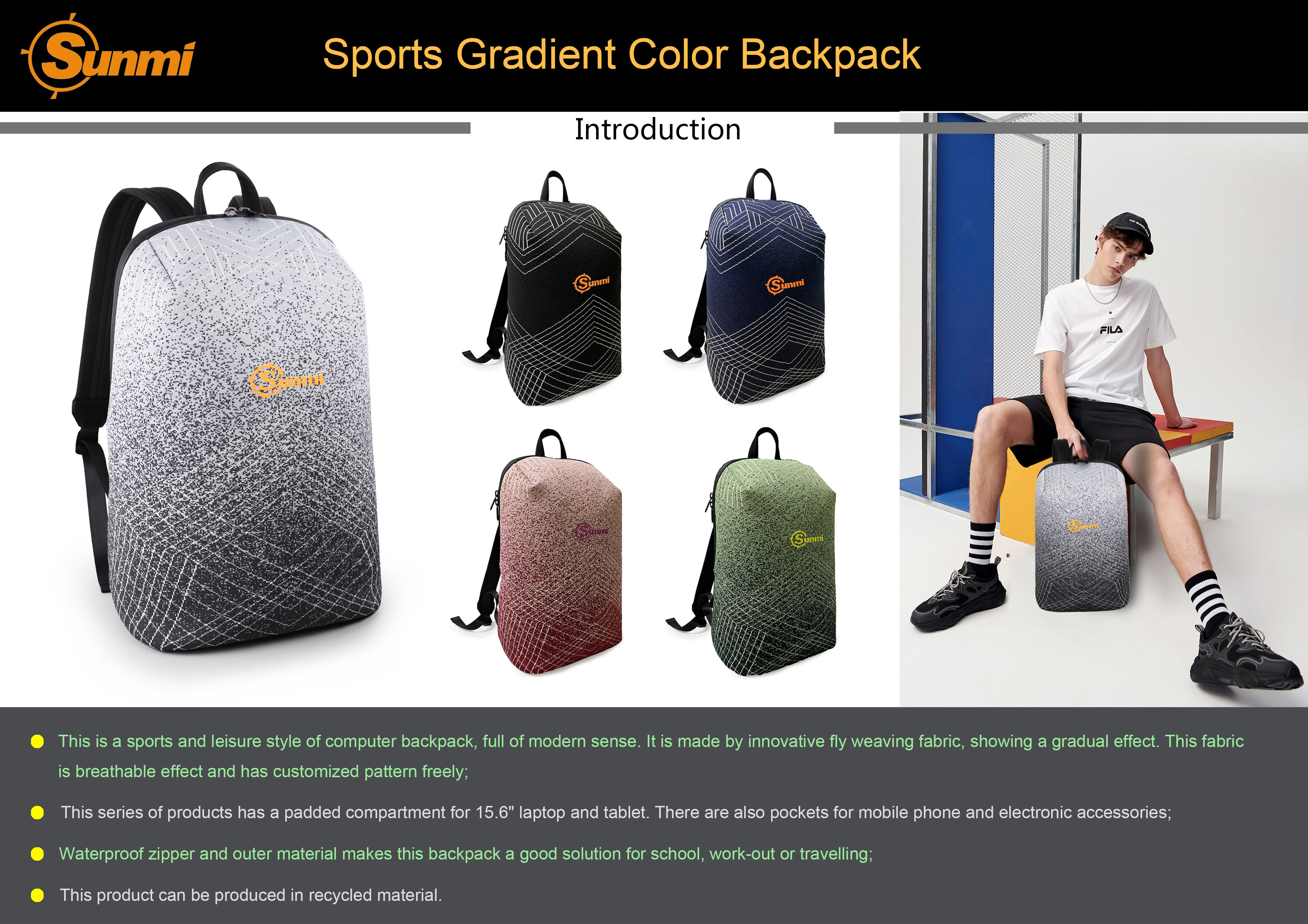 Buy Wholesale China Sports Laptop Backpack, Fashion Notebook Backpack, Diy Backpack & Sports