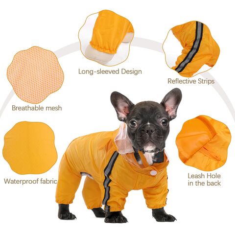 Vêtements pour chiens de taille S pour les grands chiens imperméable avec  bonnet de pluie et bande réfléchissante réglable de poche Grand imperméable  pour chien