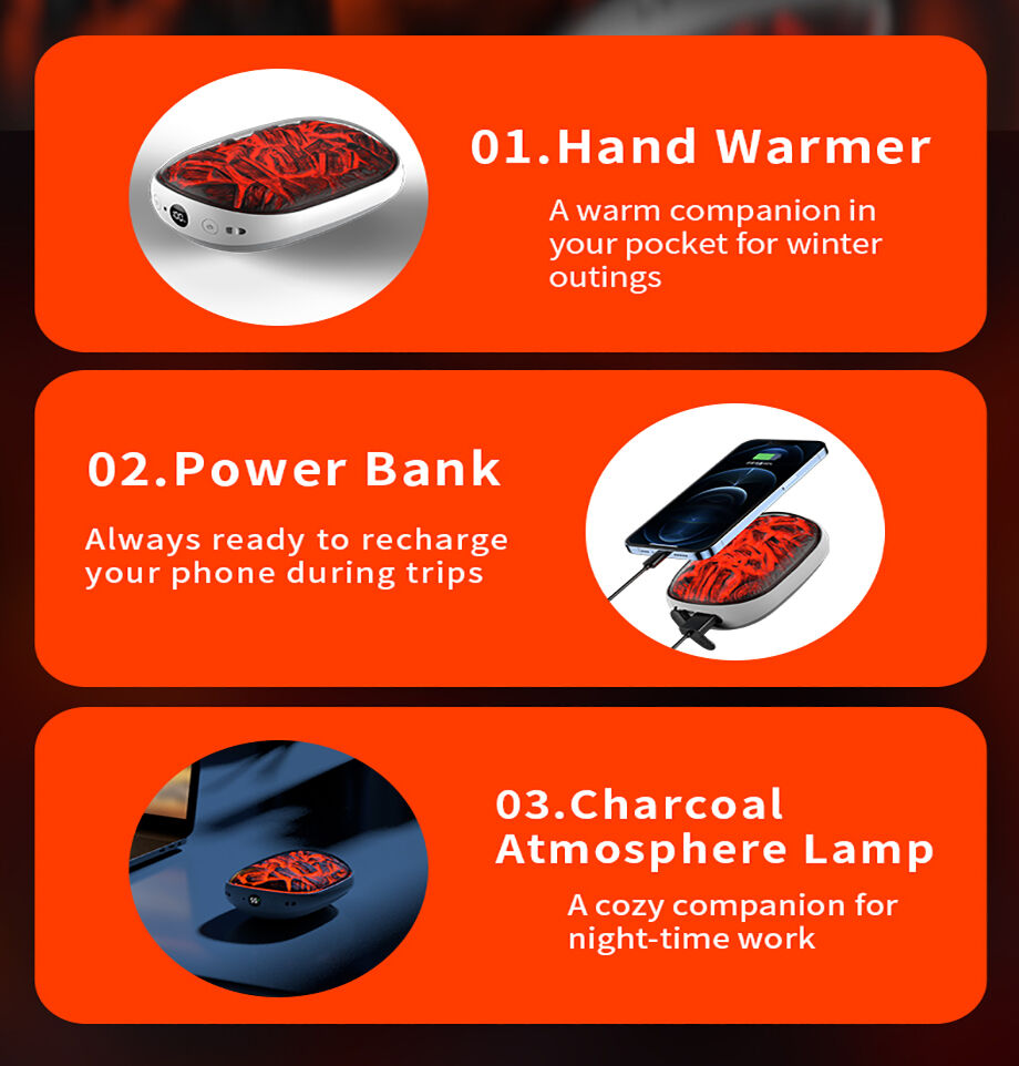 Buy Wholesale China Rechargeable, Portable Electric Hand Warmer 10000mah Power Bank, 3 Levels