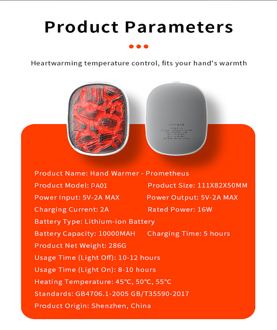 Buy Wholesale China Rechargeable, Portable Electric Hand Warmer 10000mah Power Bank, 3 Levels