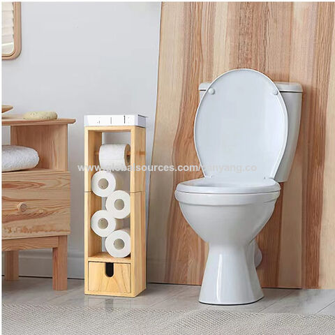 1pc Porte-serviettes En Papier Sur Pied, Armoire De Rangement Pour Toilettes  En Bambou, Porte-serviettes