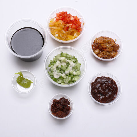 Envase desechable de 5.5 oz para alimentos, empaque para comida rápida, salsa de plástico PP, taza para porciones