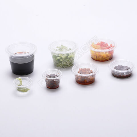 Envase desechable de 5.5 oz para alimentos, empaque para comida rápida, salsa de plástico PP, taza para porciones