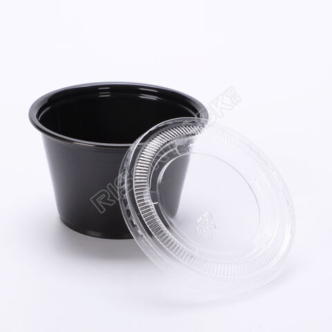 4oz Clear Plastic Chutney Cups Lids Sauce Pots Deli Dessert