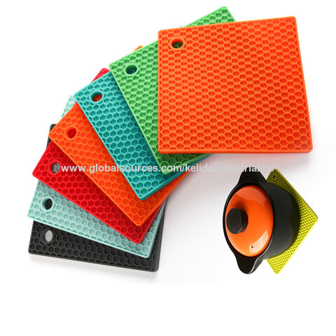 Round Coaster Non-slip Silicone Kitchen Heat Resistant Mat Pot Pan Holder  Pad