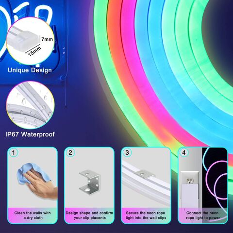 Luz de espejo de tocador, RGB colorido de bricolaje estilo Hollywood LED  espejo de maquillaje con 10 bombillas de luz regulable, cable USB, RGB