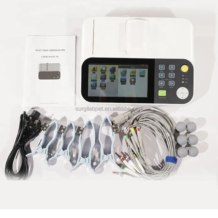 7 Inches Color Lcd Display Veterinary Ecg Machine Pet Hospital ...