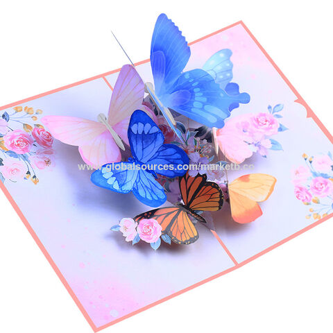 Cartes de remerciement et de noël avec enveloppes, papillons