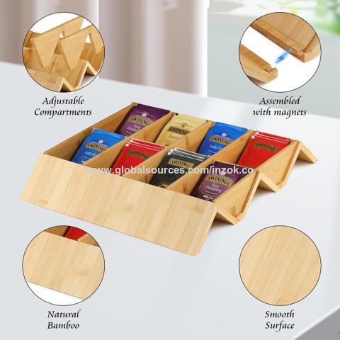 Wholesale Bamboo Tea Bag Box Wooden Storage Chest Tea Organizer - China  Desk Top Organization and Bamboo Tea Bag Organizer price