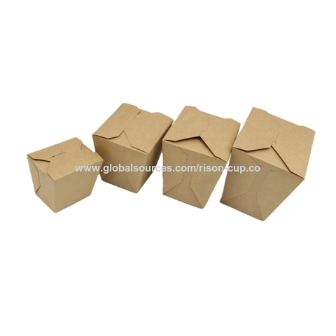 8oz or 16 Oz Chinese Style Take Out Boxes Set of 50 Brown Kraft