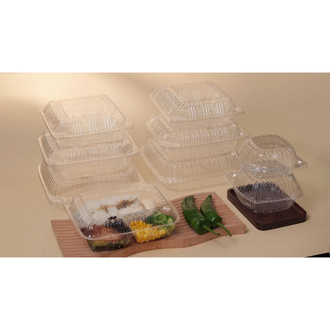 Hinged Lid Clear Plastic Salad Containers - Snack Box Tub Deli Takeaway  Food Pot