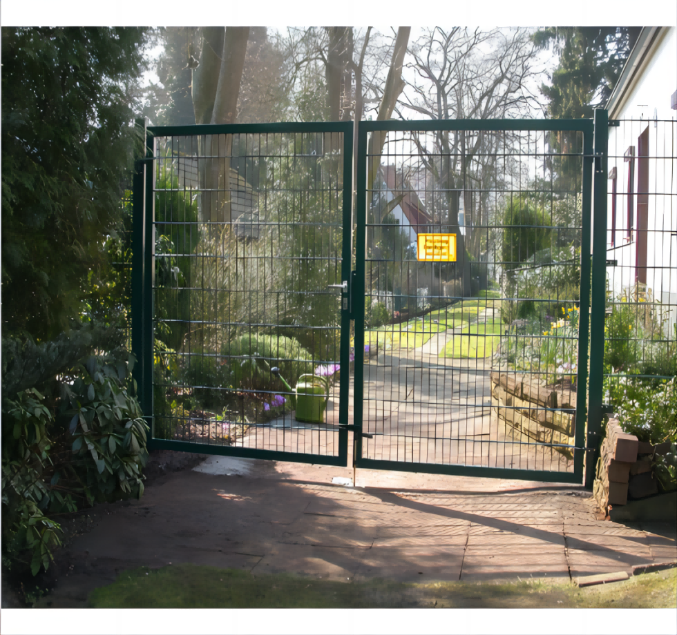 Treillis métallique en acier galvanisé avec revêtement en poudre de  finition de porte de clôture de jardin - Chine Clôture métallique Gate,  Clôture Barrière