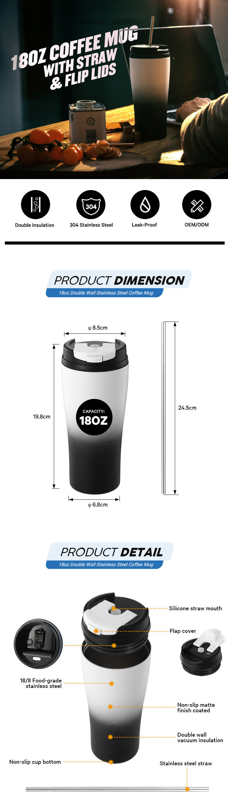 Bulk Buy China Wholesale Oem Odm 18oz Customized Color Stainless Steel ...