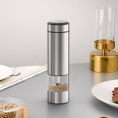 Electric Pepper And Salt Grinders Automatic Gravity Sensor Pepper And Salt  Mill Battery Operated Stainless Steel Gravity Spice Grinder Kitchen Tools  for Home Travel 