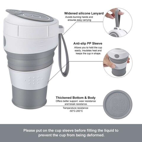 Kaffeebecher im neuen Design, zusammenklappbarer Reisebecher aus Silikon, faltbare Wasserbecher, Trinkbecher aus lebensmittelechtem Material, Tee- und Kaffeetassen
