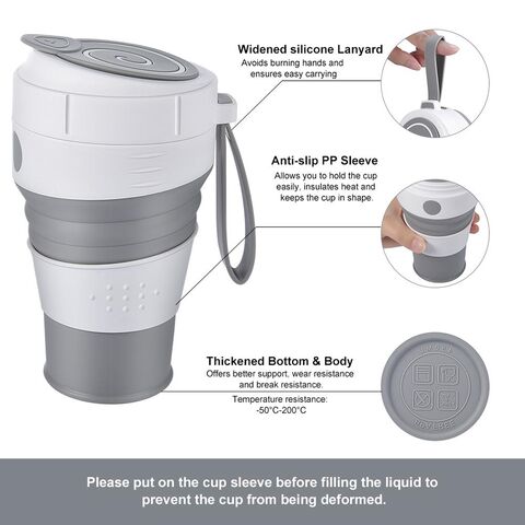 Kaffeebecher im neuen Design, zusammenklappbarer Reisebecher aus Silikon, faltbare Wasserbecher, Trinkbecher aus lebensmittelechtem Material, Tee- und Kaffeetassen
