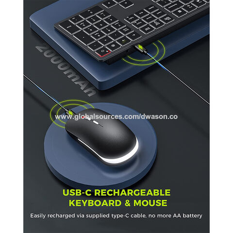  Wireless Keyboard and Mouse, 7 Backlit Effects, Quiet