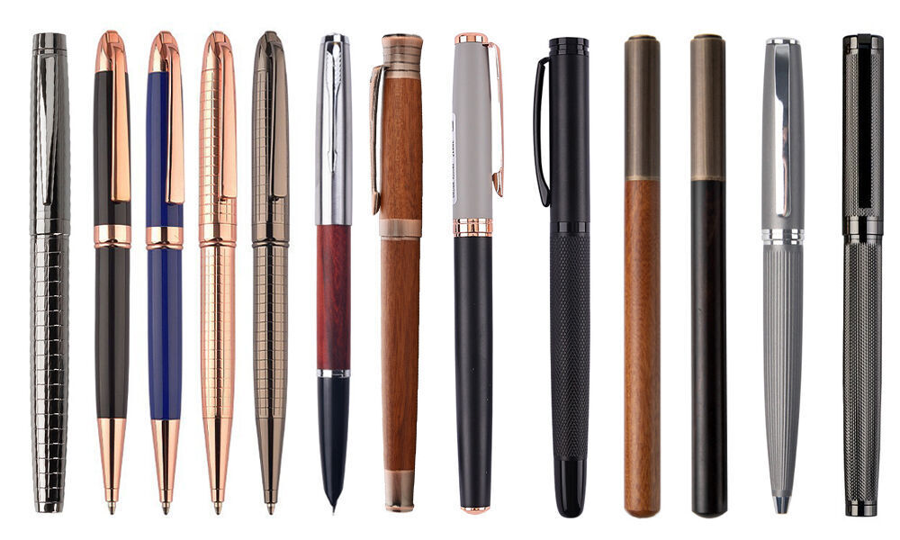 Ballpoint Pens Black Pens Medium Ball Point Smooth Writing Grip Metal