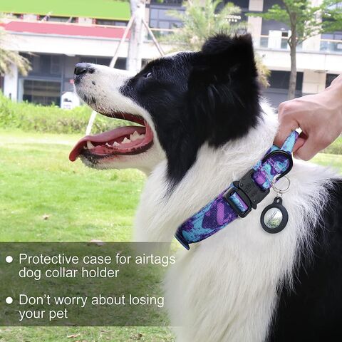 Collar de perro Airtag, collar de perro reflectante air tag para apple  Airtags - Collar de perro duradero ajustable de servicio pesado con soporte  de airtag