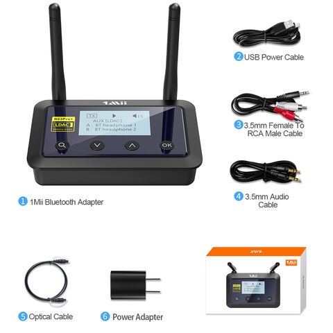 Set de 2 Émetteur Bluetooth 5.0 Récepteur 3.5mm mini transmetteur USB sans  fil - Adaptateur audio