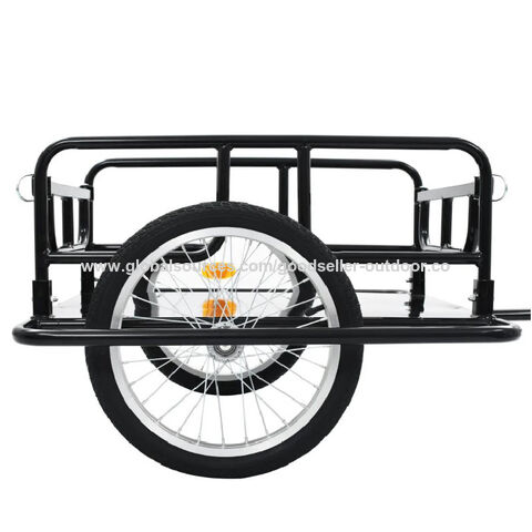  Foldable Cargo Bike Trailer Bicycle Cart Wagon Trailer  w/Hitch, 110lbs Max Load Steel Frame Heavy Duty Bicycle Cargo Wagon Trailer  for Carrying Stuff Luggage Plants Tools, Black : Sports 