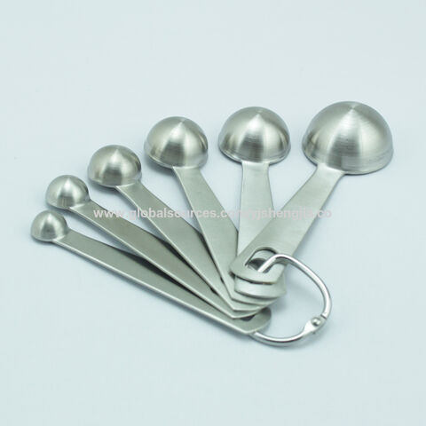 6Pcs Measuring Spoons Set Stainless Steel Teaspoon Coffee Sugar
