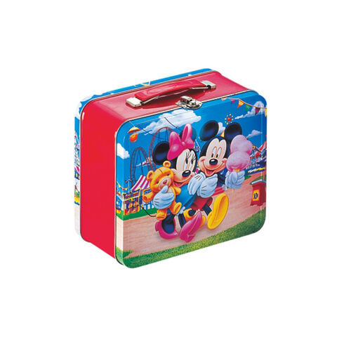 Custom Handle Lock Metal Tin Lunch Box For Kids