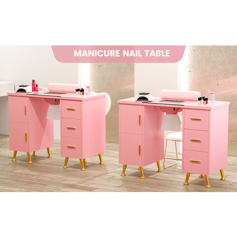 4 Drawers Pro Manicure Table Technician Nail Art Beauty Salon Bar Station  Desk | eBay