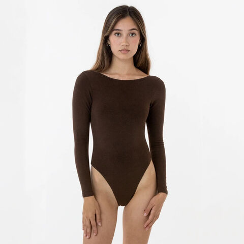 New Design Deep V Neck Long Sleeve Female Sexy Bodysuit Women Tops