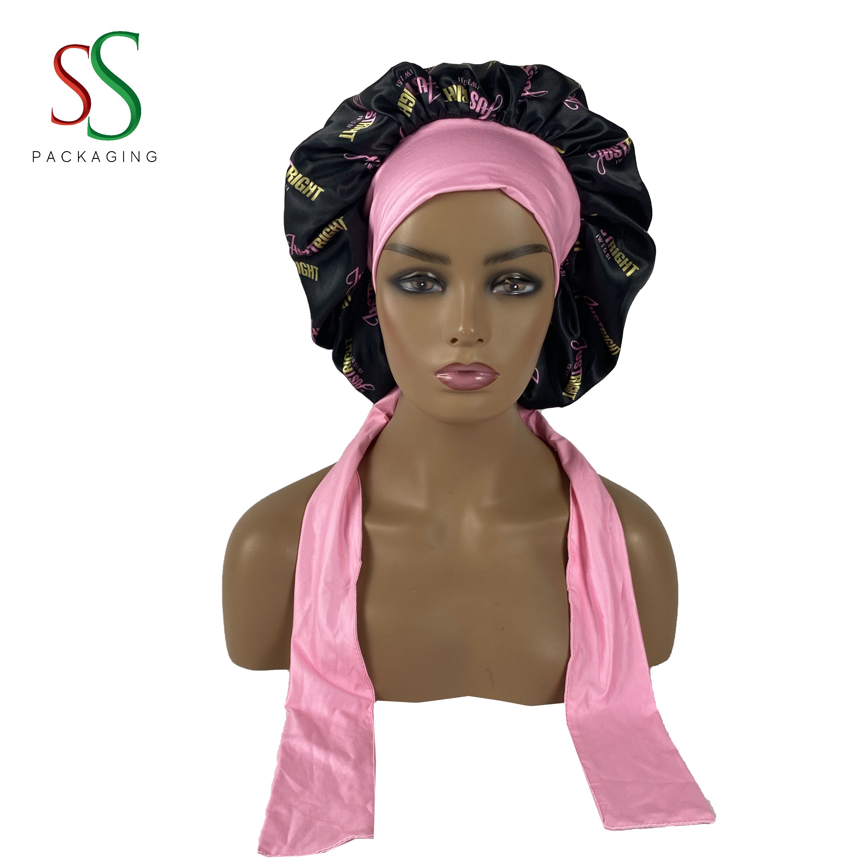 Large Silk Bonnet Satin Bonnet Hair Bonnet With Tie Band2 Pcs