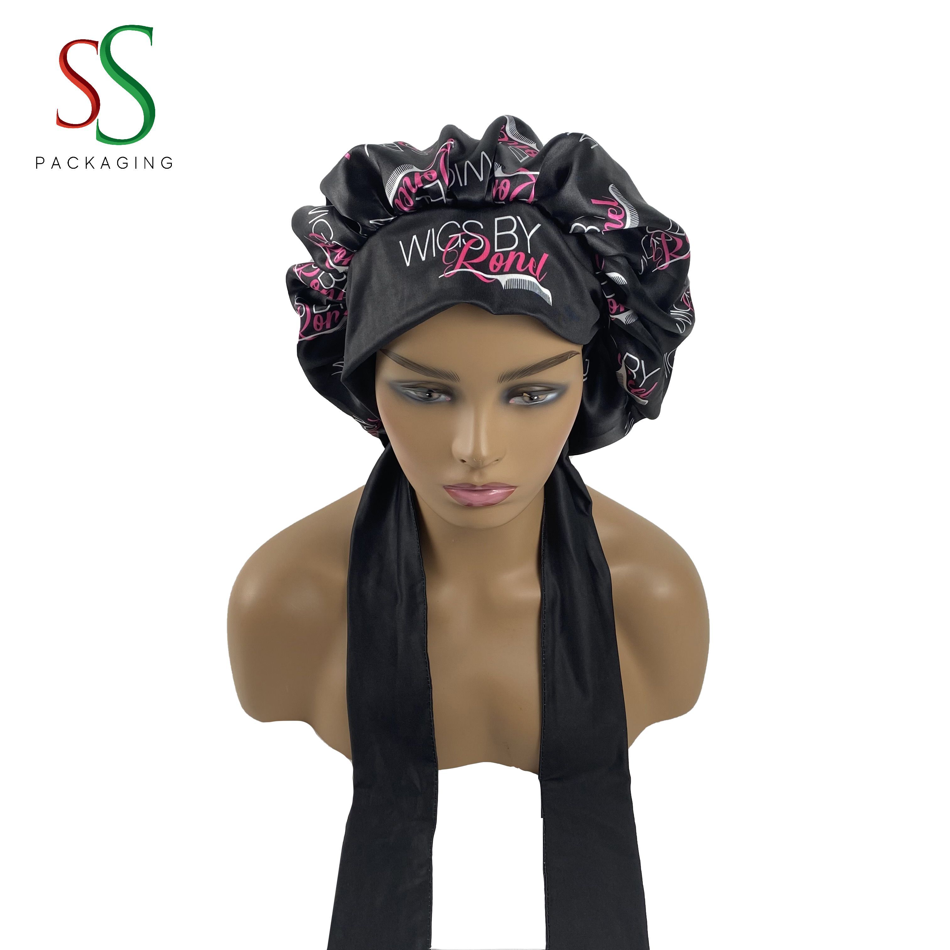 Large Silk Bonnet Satin Bonnet Hair Bonnet With Tie Band2 Pcs