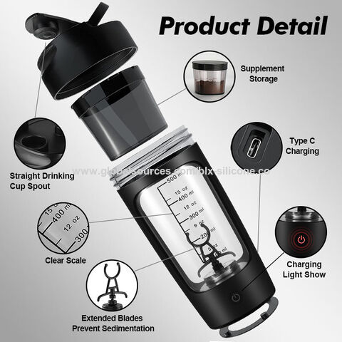 Black Automatic Shaker Bottle, 12 Oz.