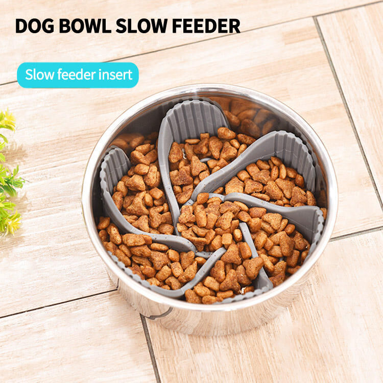 Silicone Slow Feeder Dog Bowl Non Slip Dog Food Bowl With Anti-tipping  Bottom Suction Cup Easy Cleaning Slow Feeder 