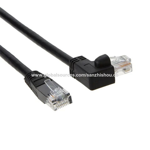 RJ45 Cat5e Ethernet Network LAN Cable Right Angled 90 Degree Patch Lead 1m  2m 3m