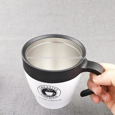 Tasses à café personnalisables de 330 ml avec cuillère à couvercle tasse  isolée en acier inoxydable à double paroi gobelet sous vide portable  thermos