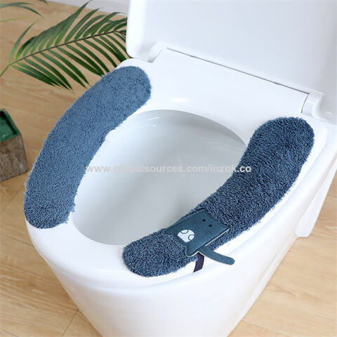 Toilet Seat Warmer, Elongated Toilet Seat Cover, Padded Toilet Seat  Cushion, U-shaped Washable or Portable Toilet Lid Tank Cover. (Blue 2 Sets)