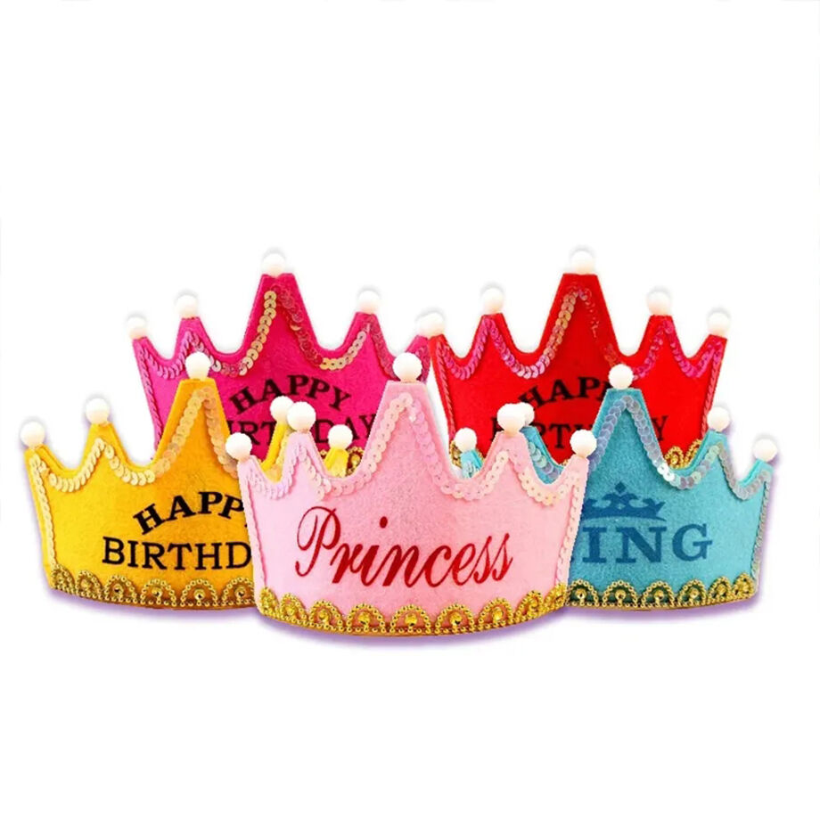 Corona de princesa para fiesta de cumpleaños de bebé, sombrero de medio año,  1 2 3