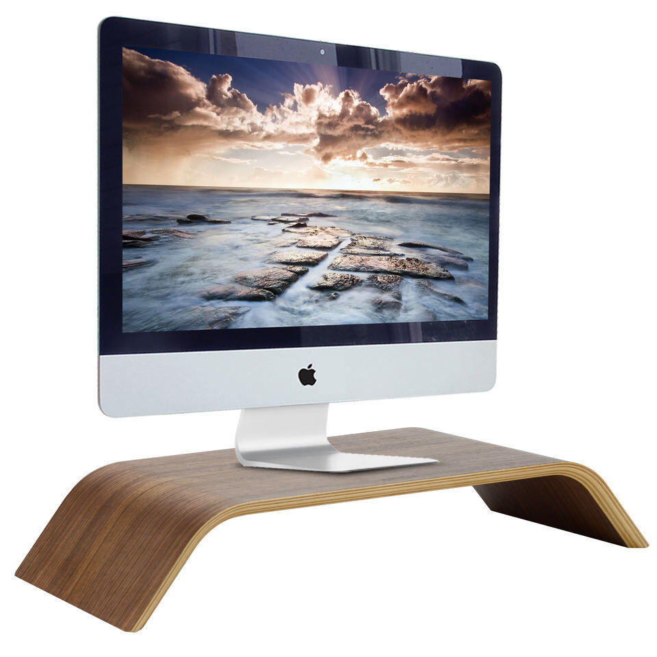 Samdi Manufactures Wooden Monitor Stands, Universal Walnut Monitor Desk ...