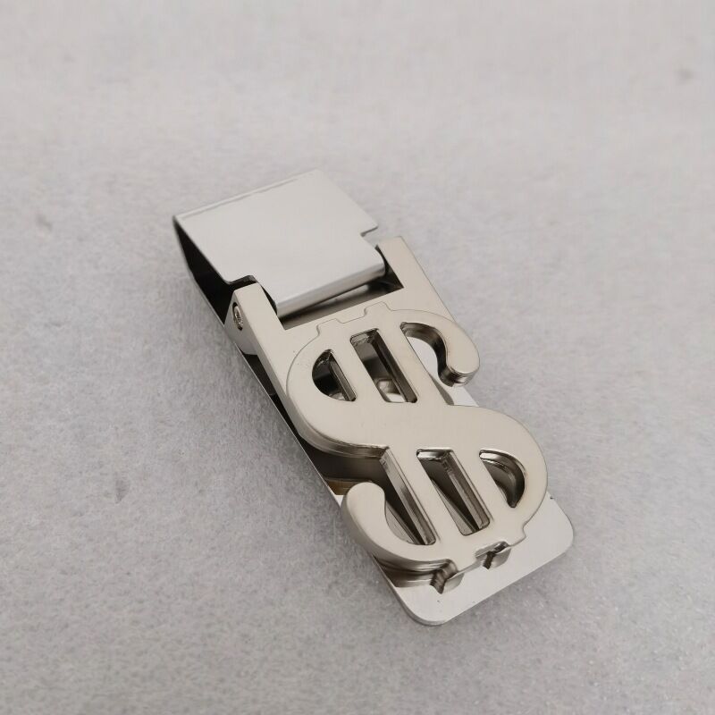 Stainless Steel Money Clip With Floral Initial - Monogram Cash Card Holder For Men (Gray, Letter I)