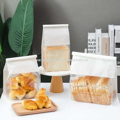 Umweltfreundliche bedruckte Verpackungspapier-Toastbrotbeutel mit transparentem Kunststofffenster