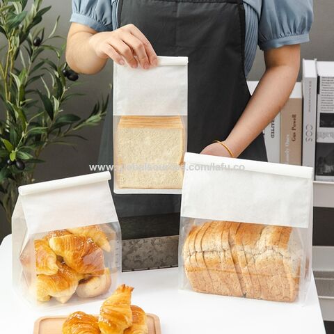 Umweltfreundliche bedruckte Verpackungspapier-Toastbrotbeutel mit transparentem Kunststofffenster