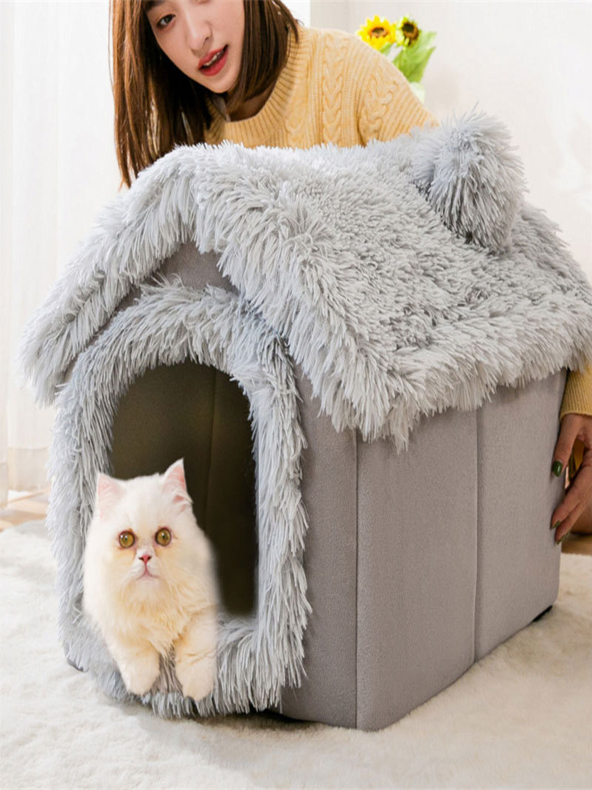 Buy Wholesale China Pet House Nest Fully Enclosed Warm Dog Cat Bed ...