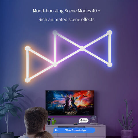 Triangle LED Light Panels, Triangle Lights with 6 Connection Ports, Real  RGBIC Gaming Lights for Gaming