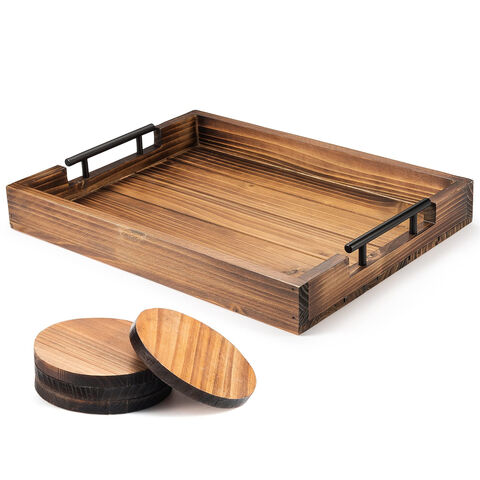 Natural Wooden Nested Serving Trays with Handles for Craft Decor Tea Food  Organizer - China Wood Craft and Home Decoration price