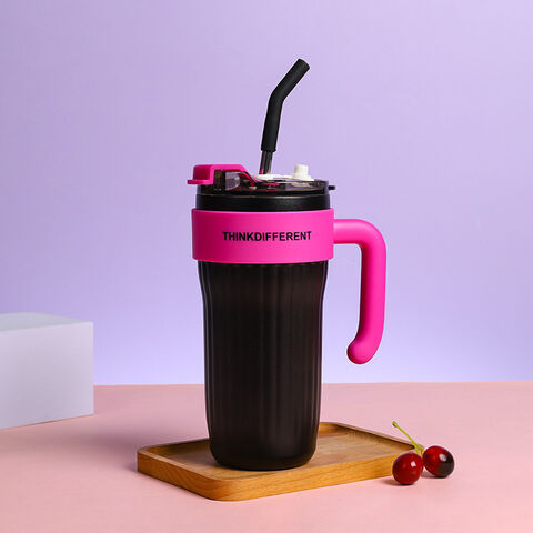 Tasse thermique en acier inoxydable - avec une tasse de voyage réutilisable  au couvercle tasse isolée, （noir