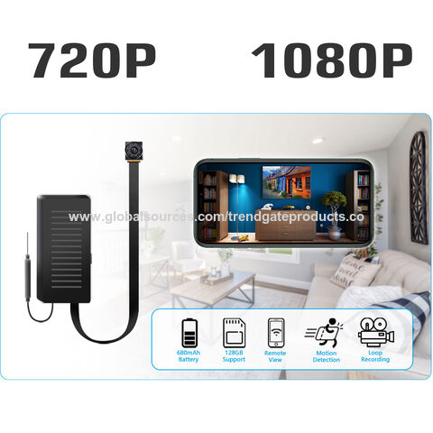 Câmera escondida do espião Mini 1080P sem fio WiFi câmera com áudio e vídeo  ao vivo Câmera de vigilância de segurança doméstica com detecção de