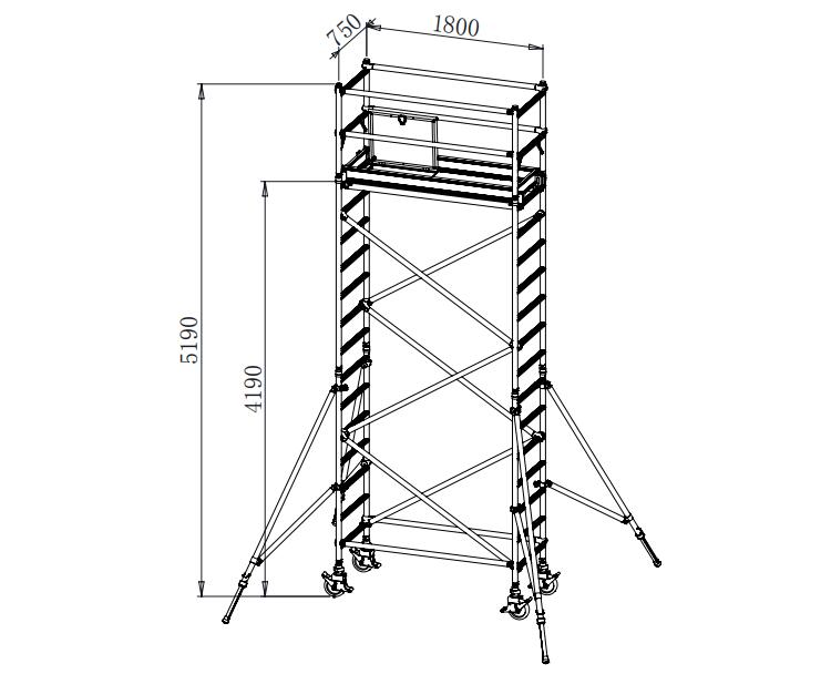Buy Wholesale China Best Price 4m Portable Rolling Aluminium Mobile