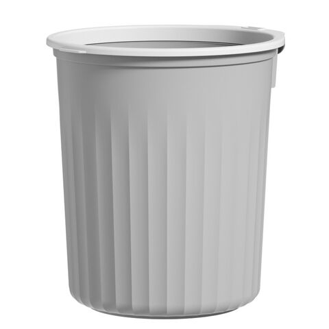  Bote de basura de plástico con tapa para baño, cocina,  dormitorio, papelera blanca (color gris) : Hogar y Cocina