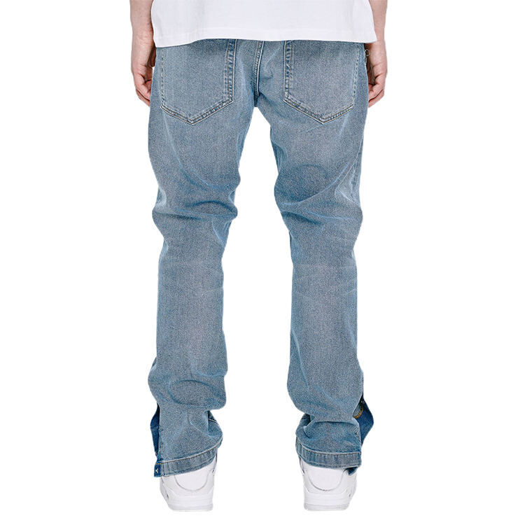 Buy Wholesale China Oem Custom Logo Blue Men Jeans Pants Side Button ...